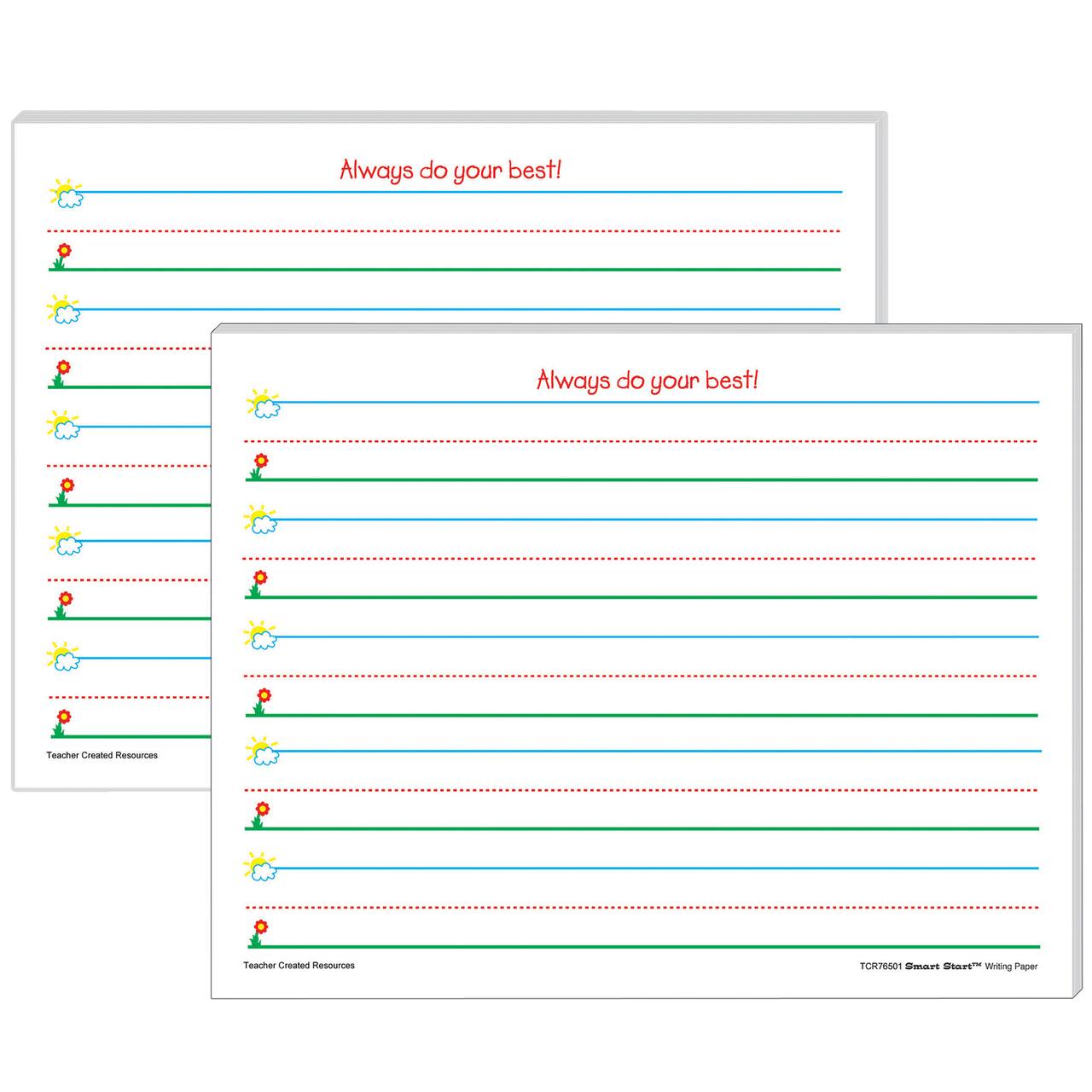 Teacher Created Resources® Smart Start K-1 Writing Paper, 2 Packs of 100